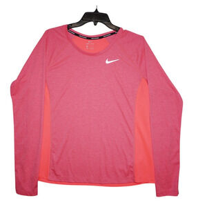Nike Dri-Fit Running Long Sleeve Top Women’s XL – Pink & Coral Lightweight